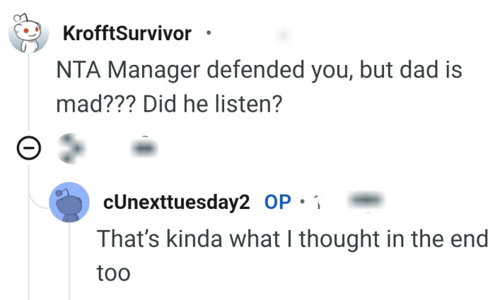 Was OP's dad listening at all?