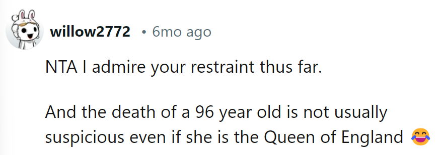 Suspicion over a 96-year-old queen? About as rare as a polar bear in the Sahara.