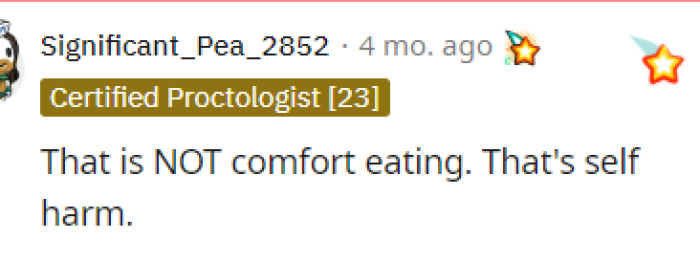 People weren't okay with her calling this comfort eating because it was quite a lot, and she is obviously going through an emotional time right now.