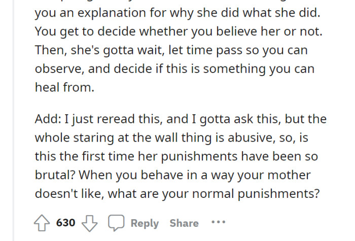 Nevertheless, OP should take time to process everything and heal from it.