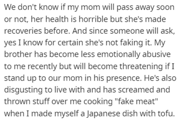 OP's Brother Isn't Much Better Since He's Also Been Emotionally Abusive Towards OP