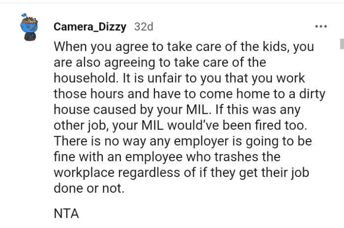 OP's MIL would have been fired if this were another job