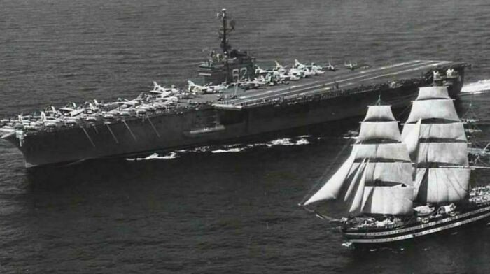 "In 1962, the U.S. Aircraft Carrier USS Independence Encountered Italy's Amerigo Vespucci in the Mediterranean and Asked for Identification. After Receiving a Reply, the Americans Responded: 'You Are the Most Beautiful Ship in the World.'"