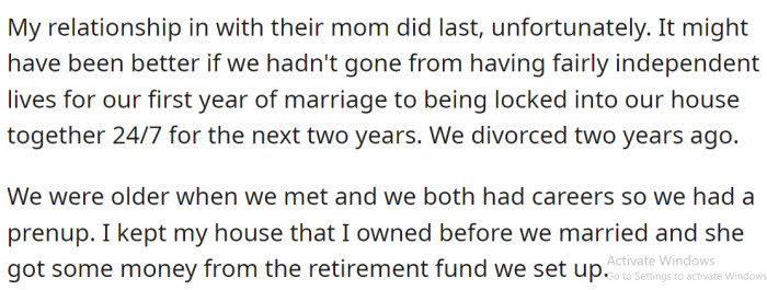 Unfortunately, the relationship didn't last, as they got divorced 2 years ago.