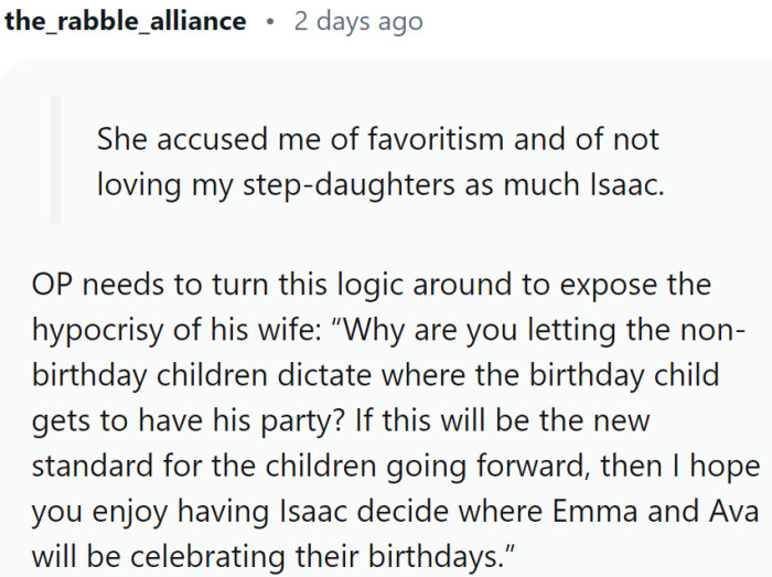 OP needs to turn this logic around