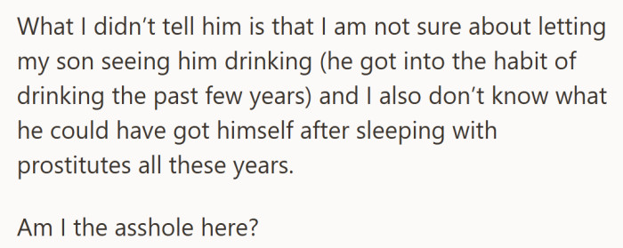 He couldn’t bring himself to say the real reason — it wasn’t resentment, it was fear for his family’s safety and peace.