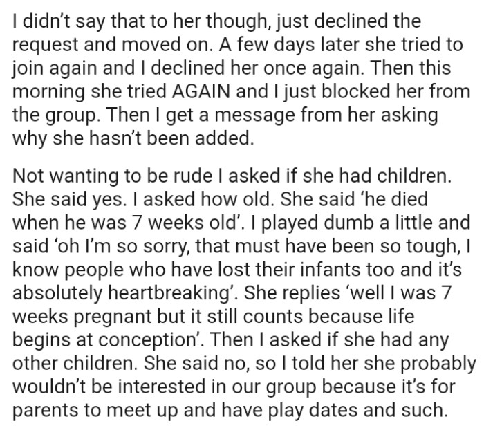 The OP knows people who have lost their infants too, and it is absolutely heartbreaking