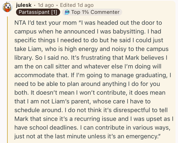 This Redditor composed a detailed text that OP can use to win his mom over