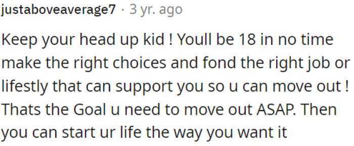 OP needs to stay positive