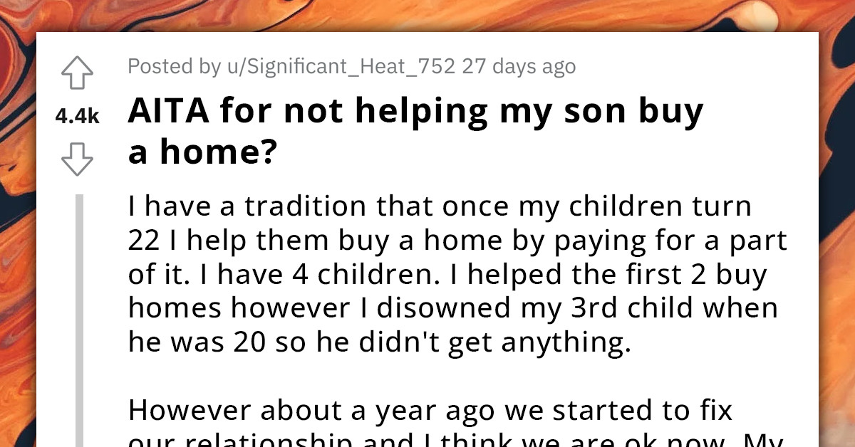 Redditor Breaks Tradition Of Helping Their Children Buy Homes, Gets Accused Of Playing Favorites