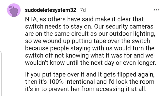 That switch needed to stay on