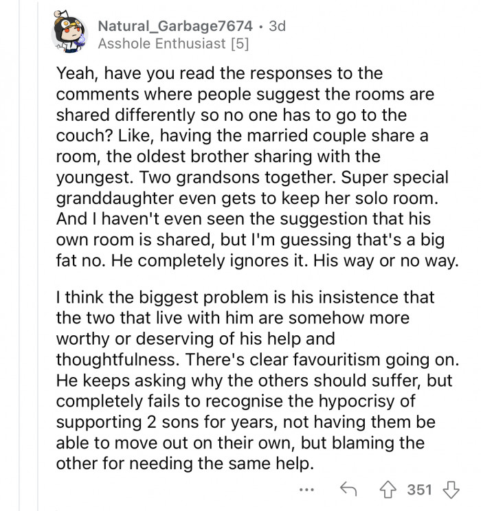 “There's clear favoritism going on.”