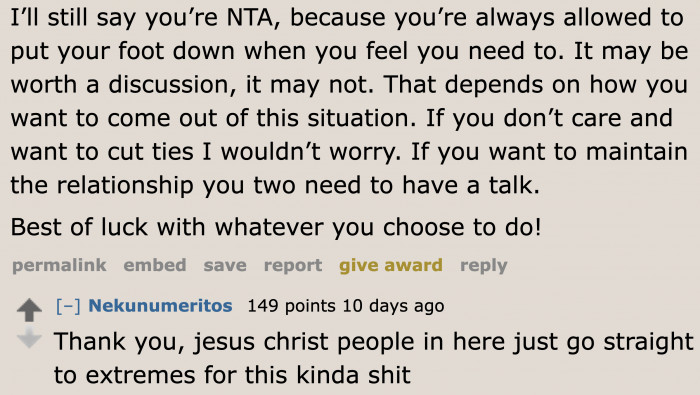 Her decision will either destroy or maintain the relationship.