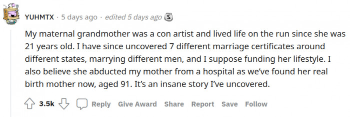 2. The first grandmother was a saint; this one was a con artist.