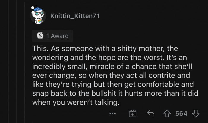 It hurts even more when you realize they haven't changed a bit.