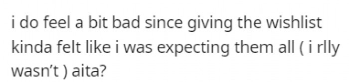 OP feels bad about giving their grandparents the wishlist, so they turned to Reddit for help