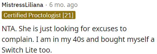 She's just finding reasons to complain.