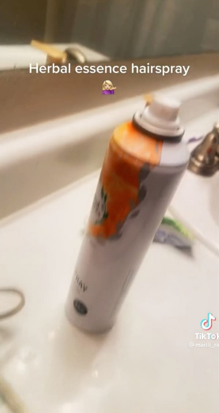 She also found a herbal essence hairspray