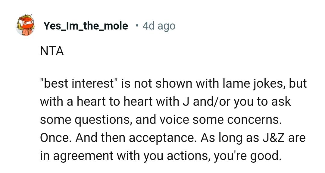 The OP is covered so long as the couple agree to his judgment