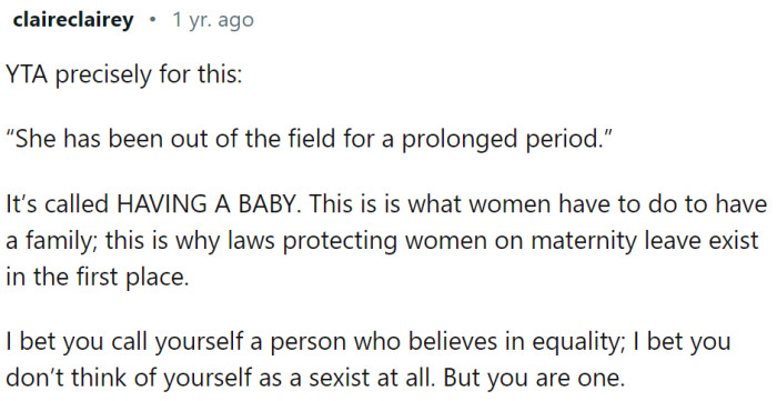 The last paragraph is so very true. Unfortunately, most people fail to see their sexism