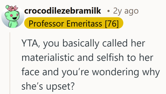 Calling it surprise does not soften how clearly the judgment comes through.
