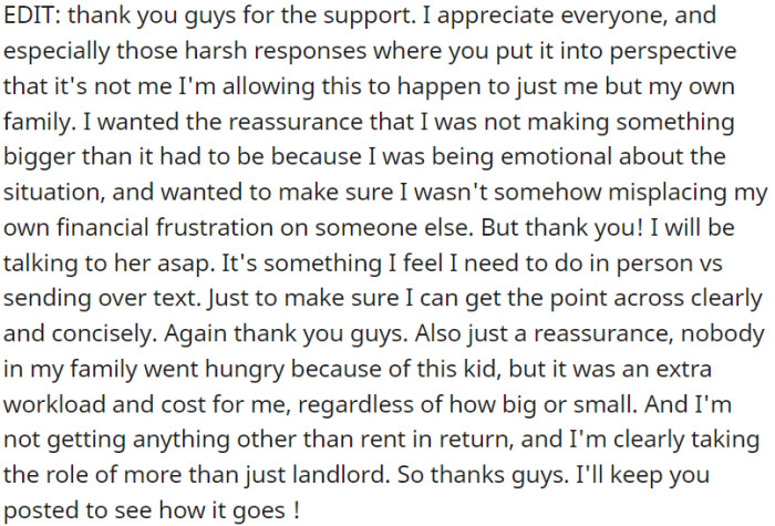 OP decides to address this matter with the person involved as soon as possible; a face-to-face conversation will be more effective than texting, allowing OP to communicate clearly and succinctly.