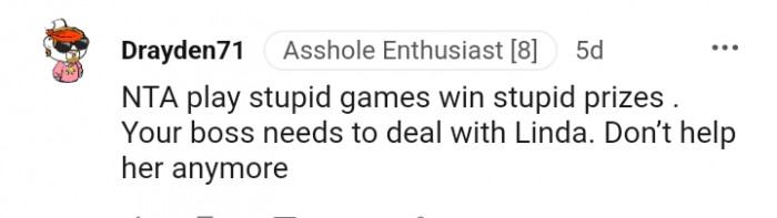 Your boss needs to deal with Linda