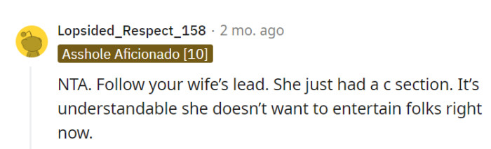 Definitely not in the wrong here.