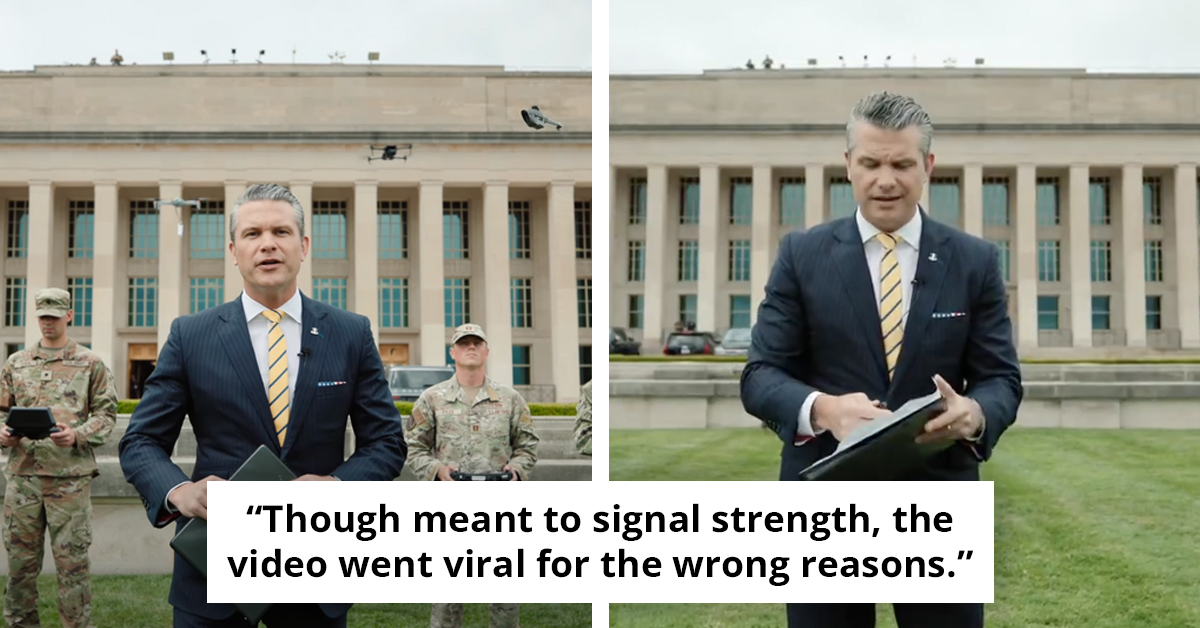 Pete Hegseth Mocked for Dramatic Drone Promo Video That’s Being Compared to an SNL Skit