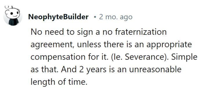 No signature without proper compensation.