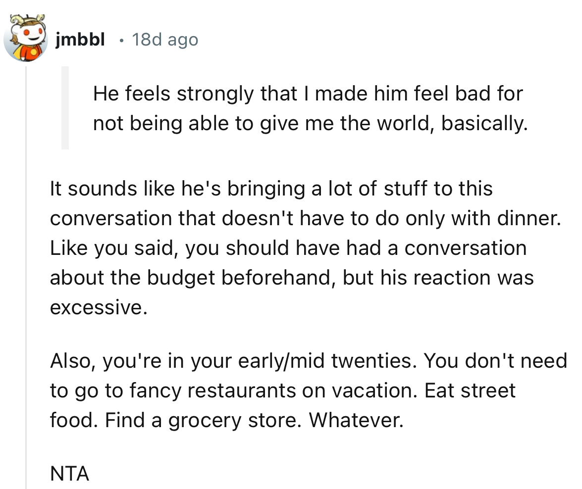 “You don't need to go to fancy restaurants on vacation. Eat street food.”