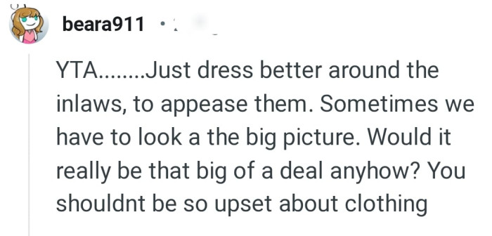 We would have to look at the big picture sometimes