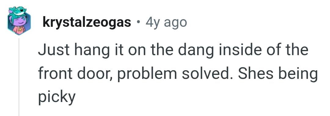 Hanging it on a dang