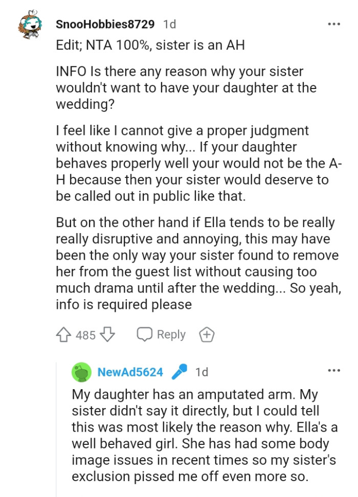Another Redditor Who Wants to Know the Reason Behind Her Actions