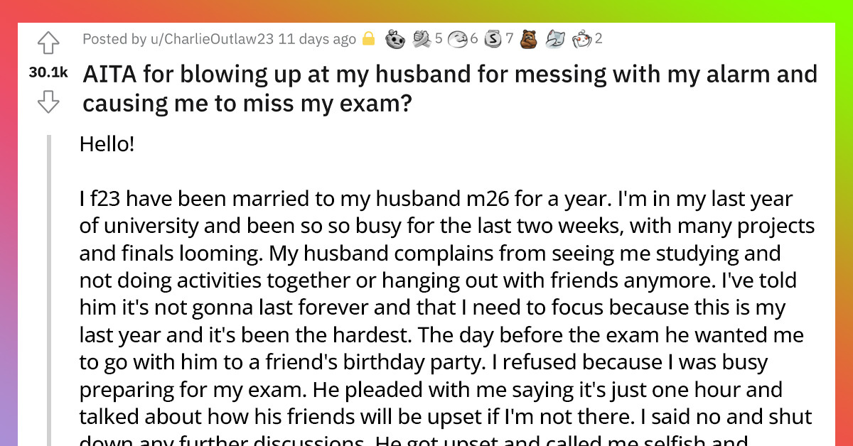 Wife Missed Her Final Exam After Her Controlling Husband Adjusted Her Alarm to Punish Her