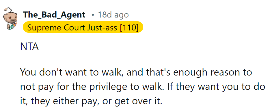 If they want it, they foot the bill or get over it.