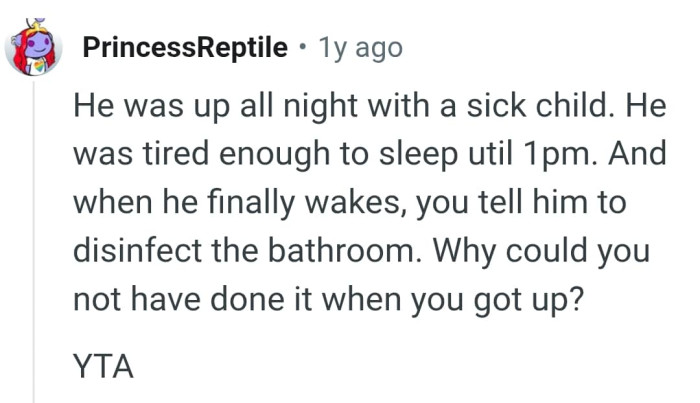 The OP could have done it herself when she got up