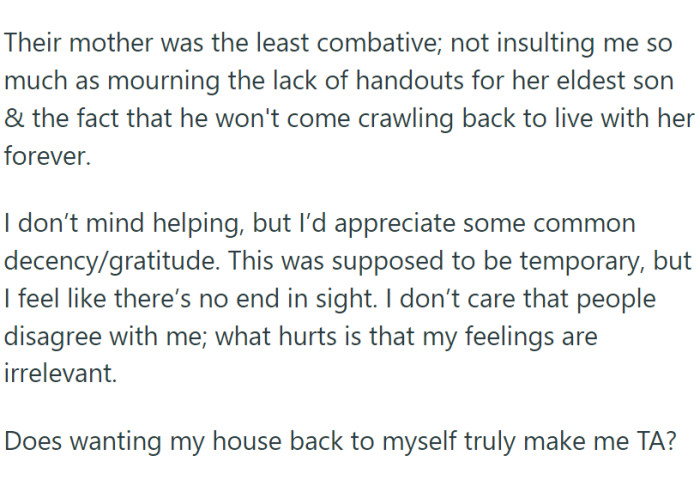 OP doesn't mind helping, but has gone too far