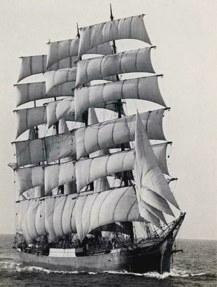 "The World's Last Commercial Ocean-Going Sailing Ship - The Pamir - Rounding Cape Horn, 1949"