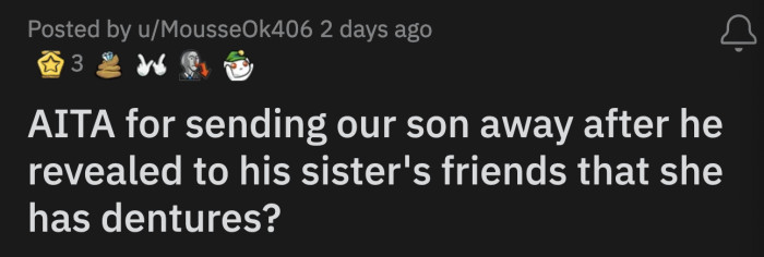 OP was mortified by her son's actions who had nothing to say except he thought it would be funny