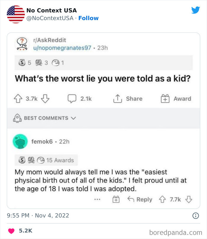 6. Some other woman had to endure the pain instead.