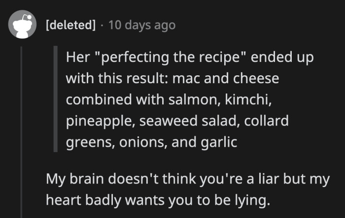 In another universe, this recipe never existed