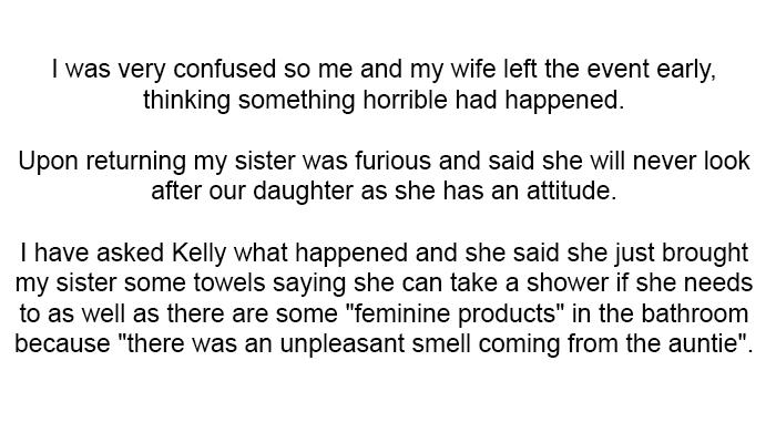 My sister was furious