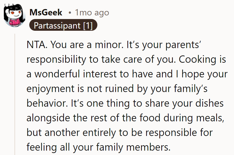 Remember, in the kitchen, the real seasoning is love—not guilt trips.