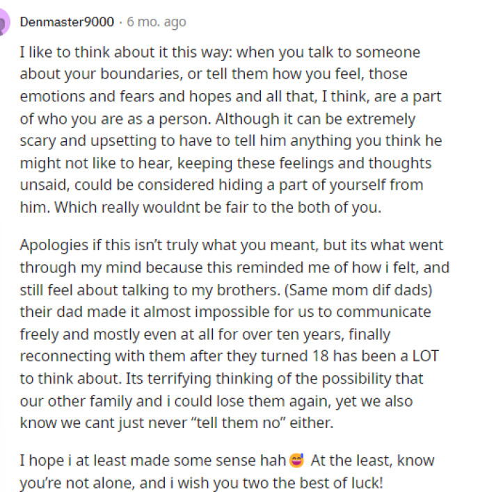 People definitely believe that they need to talk about this one way or another, so they should get everything out in the open now. Shutting down about it won't provide them with anything to work with.