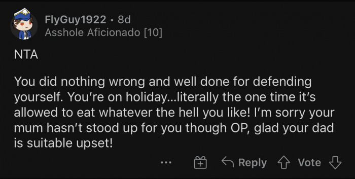 OP was on holiday and is allowed to enjoy herself as she sees fit.