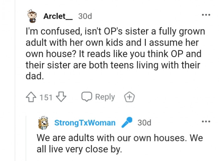 They are all adults with their own houses