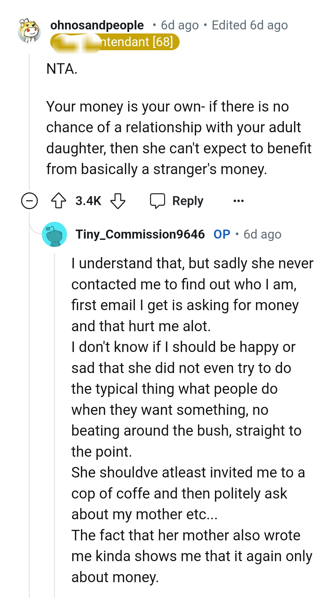 She Can Benefit from a Stranger's Money