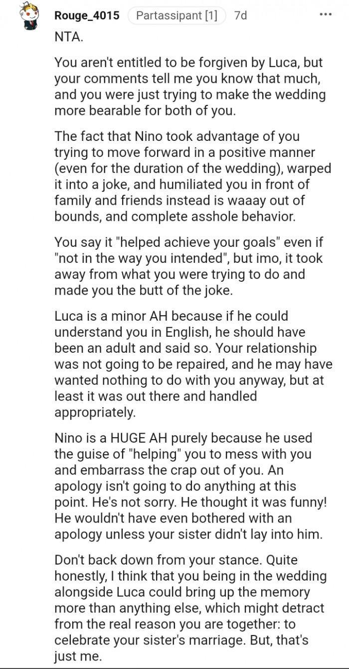 17. You just wanted the wedding to be more bearable