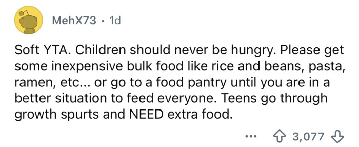Children should never be hungry.